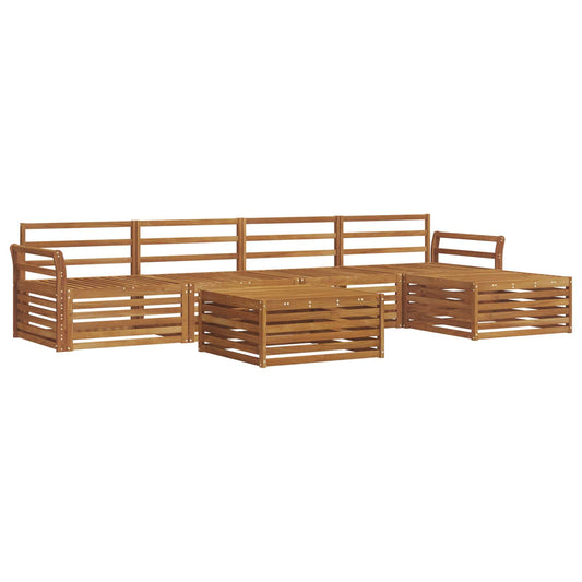 vidaXL Outdoor Sofa Set 6 pcs Natural Solid Acacia Wood