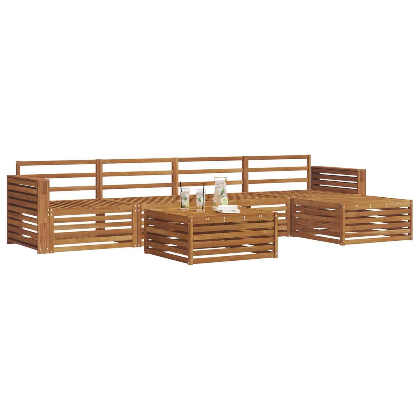 vidaXL Outdoor Sofa Set 6 pcs Natural Solid Acacia Wood