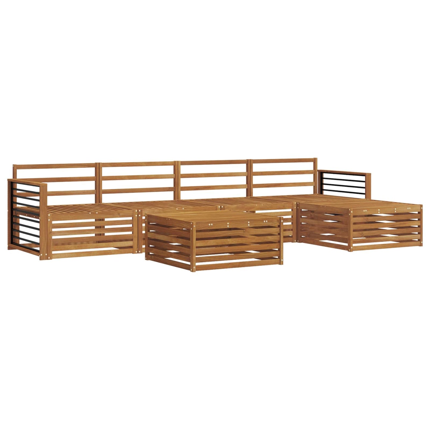 vidaXL Outdoor Sofa Set 6 pcs Natural Solid Acacia Wood