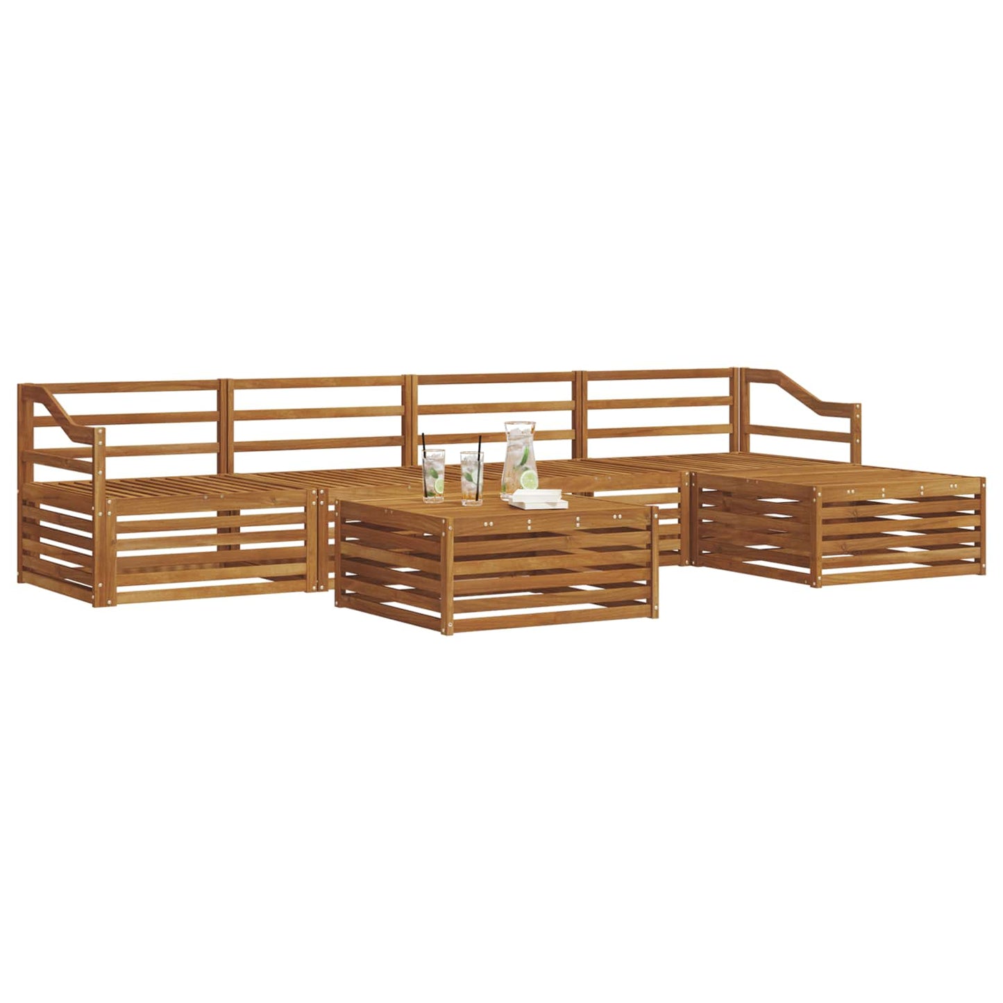 vidaXL Outdoor Sofa Set 6 pcs Natural Solid Acacia Wood