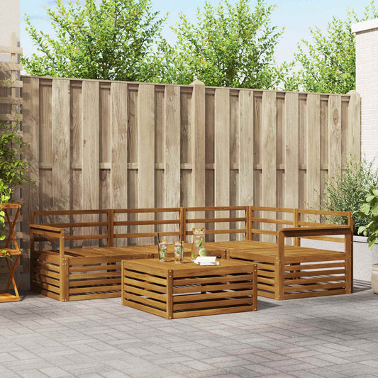 vidaXL Outdoor Sofa Set 5 pcs Natural Solid Acacia Wood