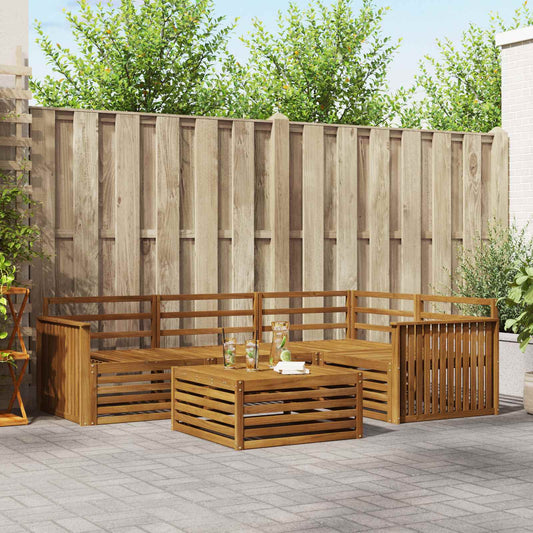 vidaXL Outdoor Sofa Set 5 pcs Natural Solid Acacia Wood