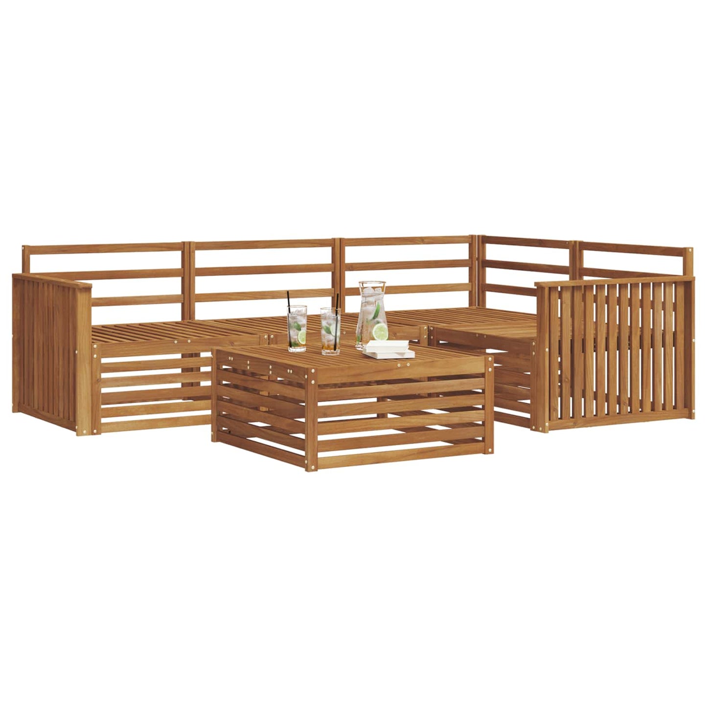 vidaXL Outdoor Sofa Set 5 pcs Natural Solid Acacia Wood