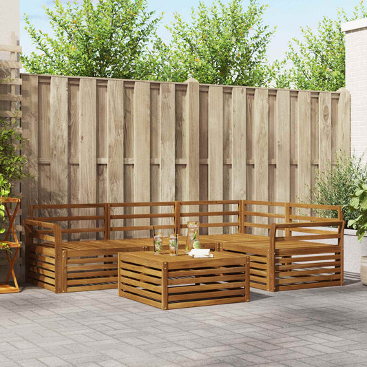 vidaXL Outdoor Sofa Set 5 pcs Natural Solid Acacia Wood