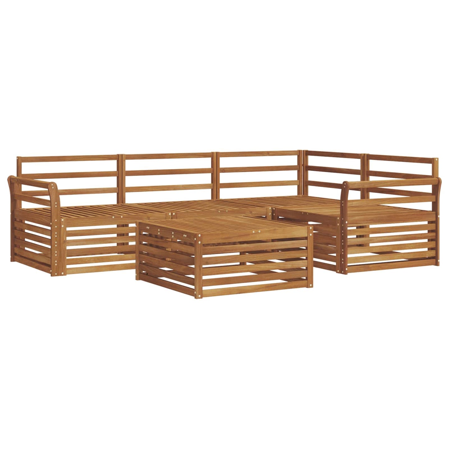 vidaXL Outdoor Sofa Set 5 pcs Natural Solid Acacia Wood