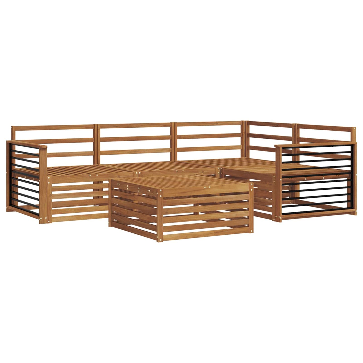 vidaXL Outdoor Sofa Set 5 pcs Natural Solid Acacia Wood