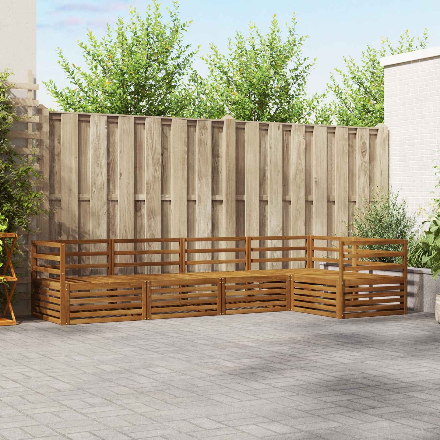 vidaXL Outdoor Sofa Set 5 pcs Natural