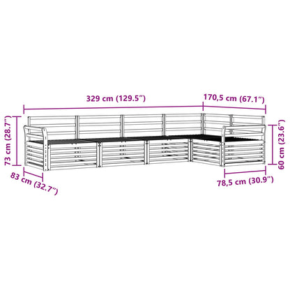 vidaXL Outdoor Sofa Set 5 pcs Natural