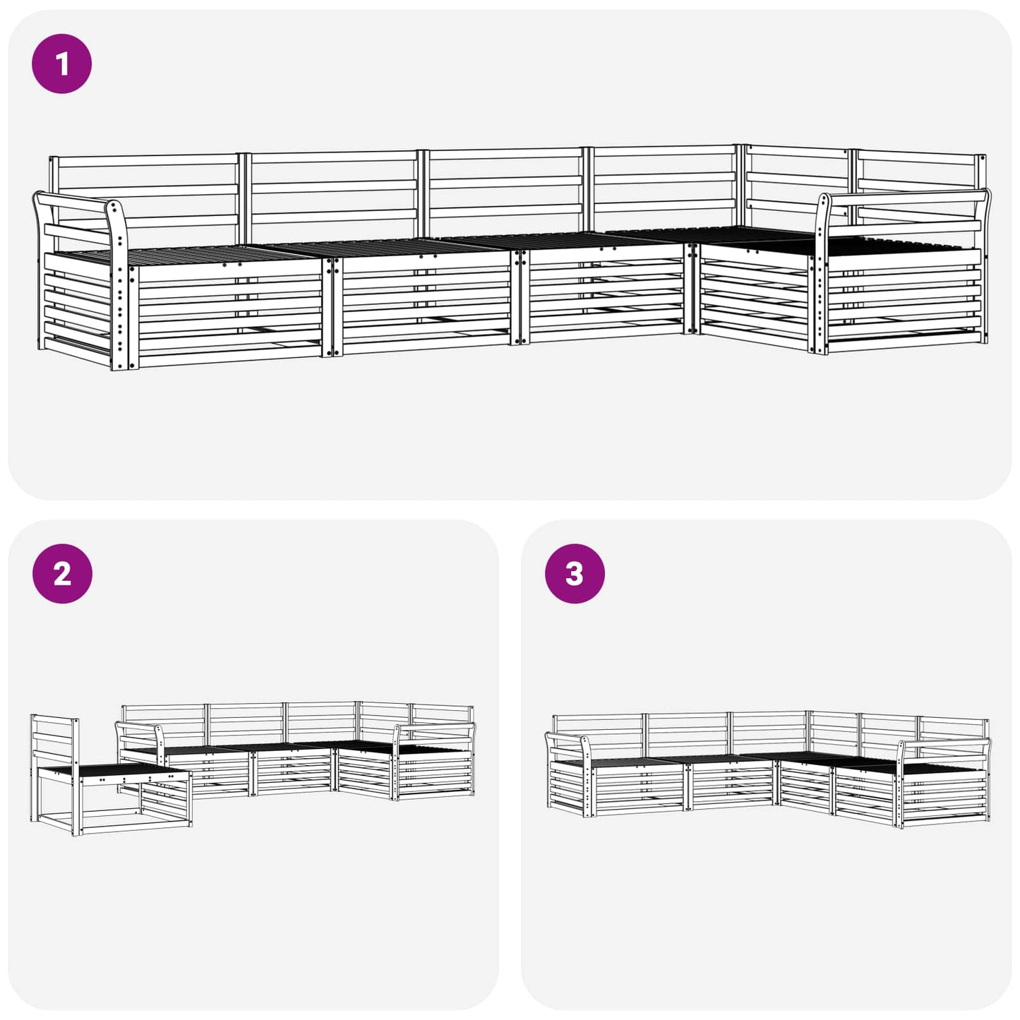 vidaXL Outdoor Sofa Set 5 pcs Natural