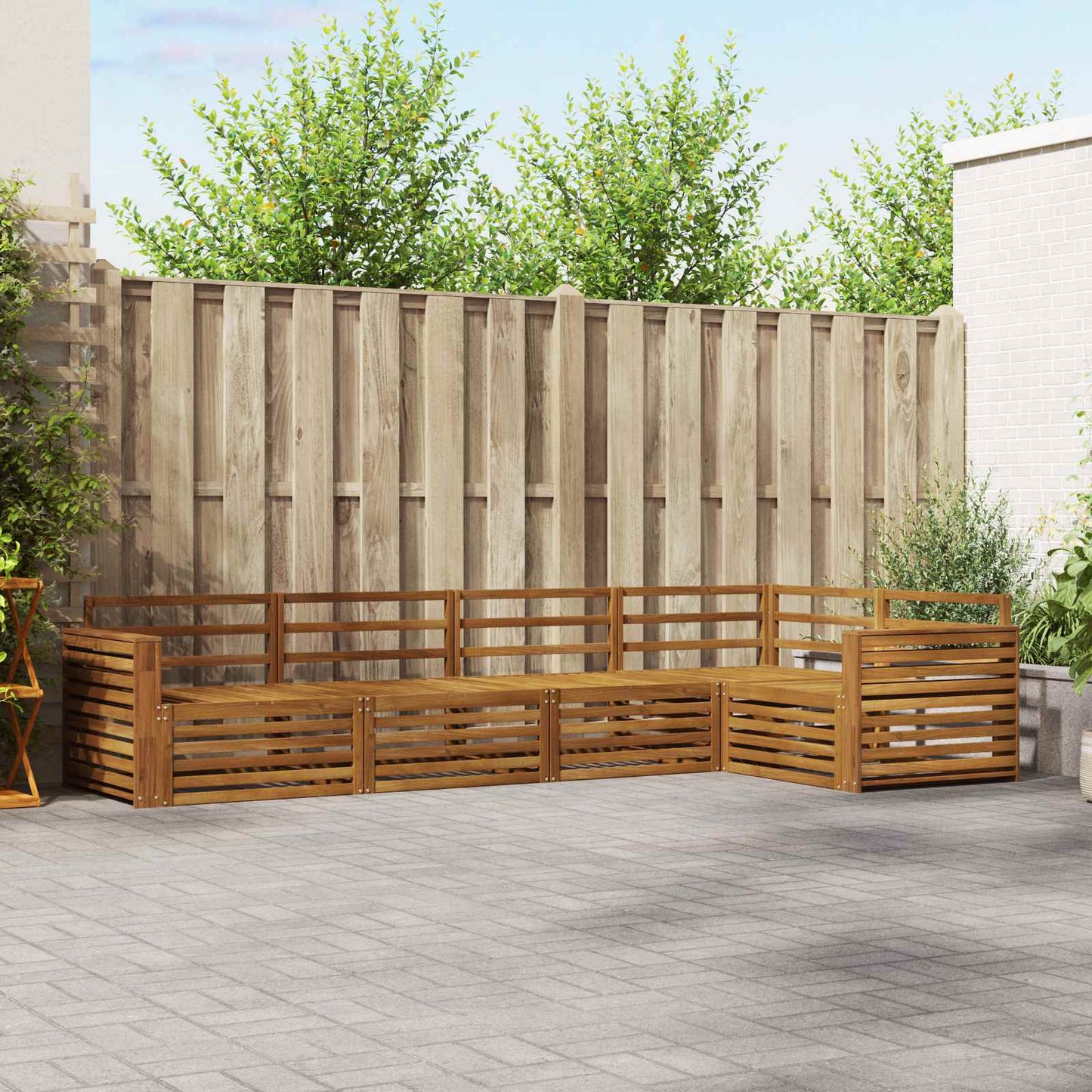 vidaXL Outdoor Sofa Set 5 pcs Natural