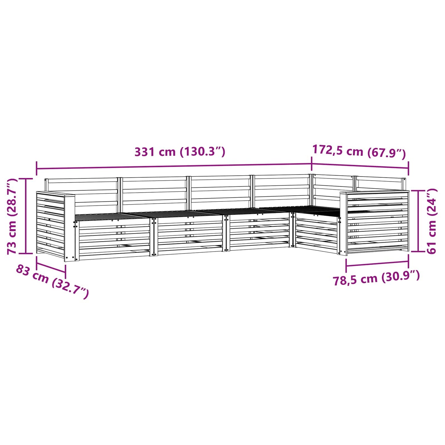 vidaXL Outdoor Sofa Set 5 pcs Natural