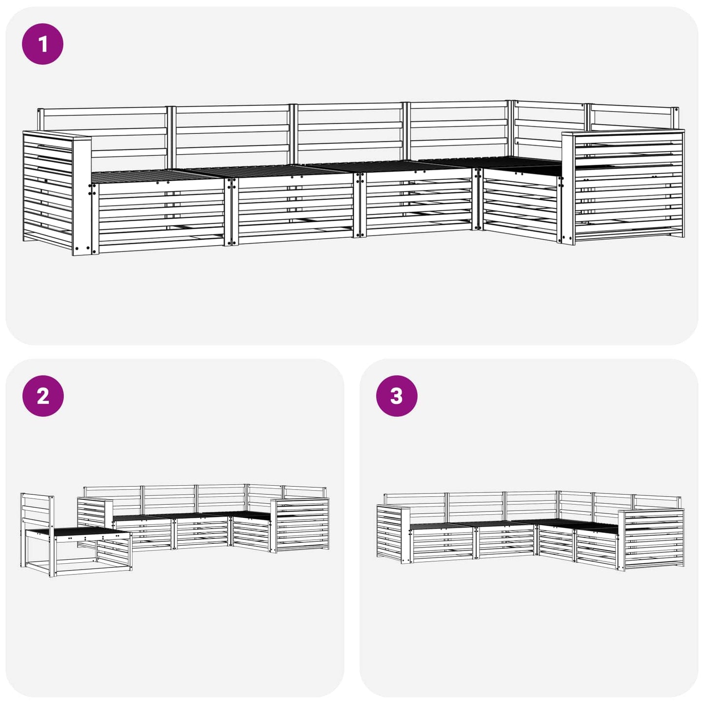 vidaXL Outdoor Sofa Set 5 pcs Natural