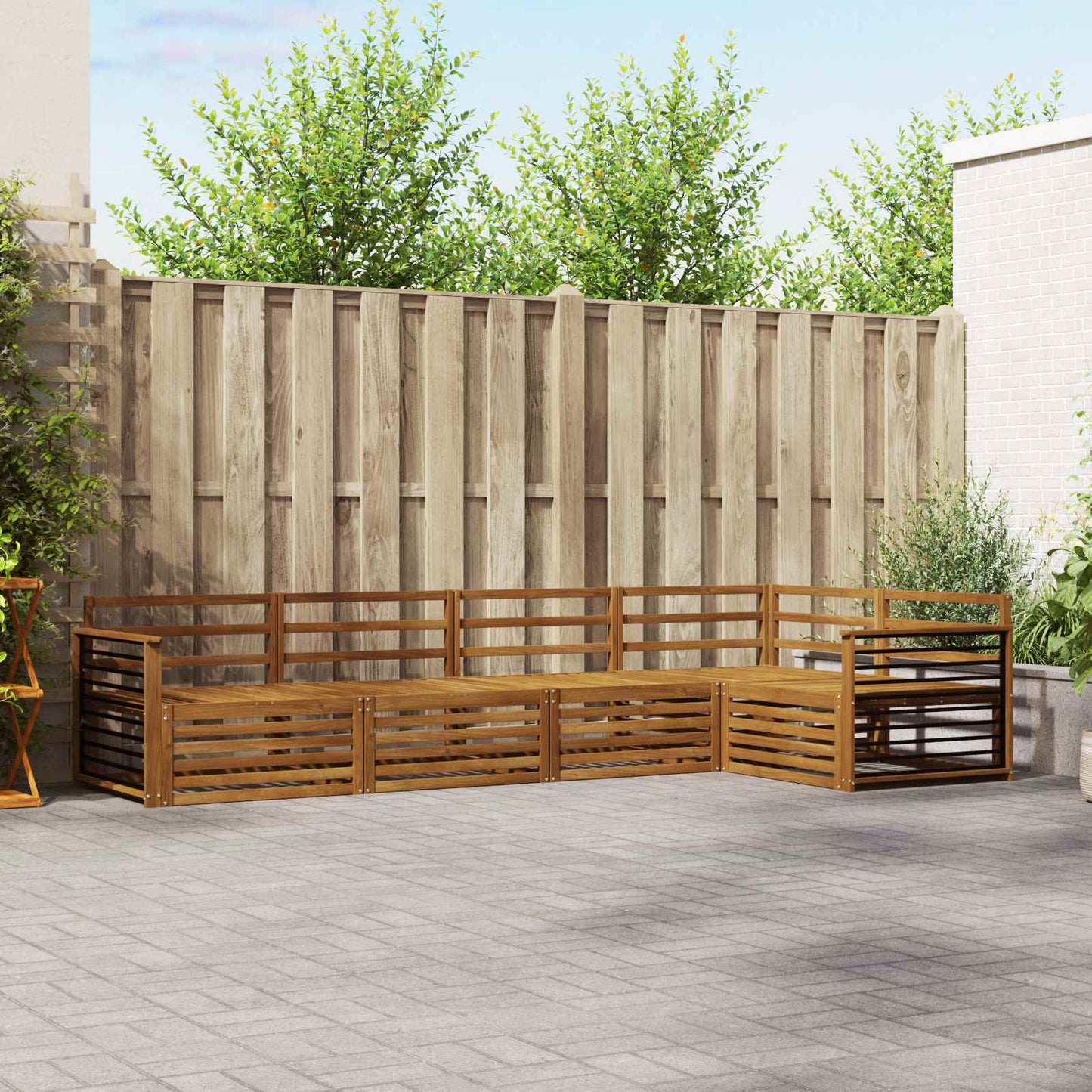 vidaXL Outdoor Sofa Set 5 pcs Natural