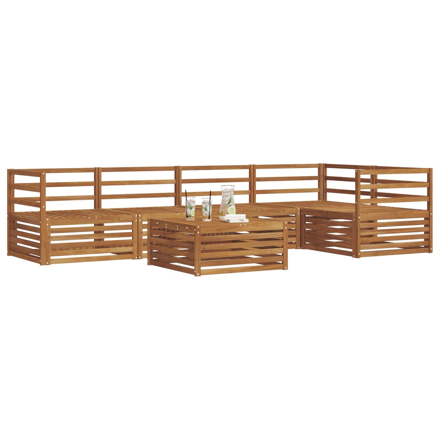 vidaXL Outdoor Sofa Set 6 pcs Natural