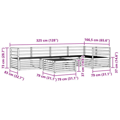 vidaXL Outdoor Sofa Set 6 pcs Natural