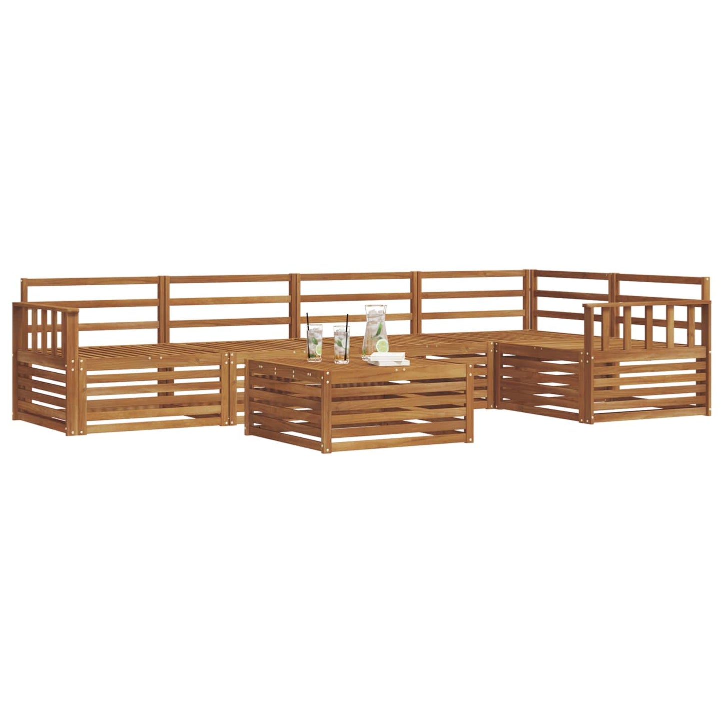 vidaXL Outdoor Sofa Set 6 pcs Natural