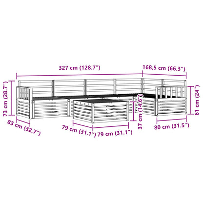 vidaXL Outdoor Sofa Set 6 pcs Natural