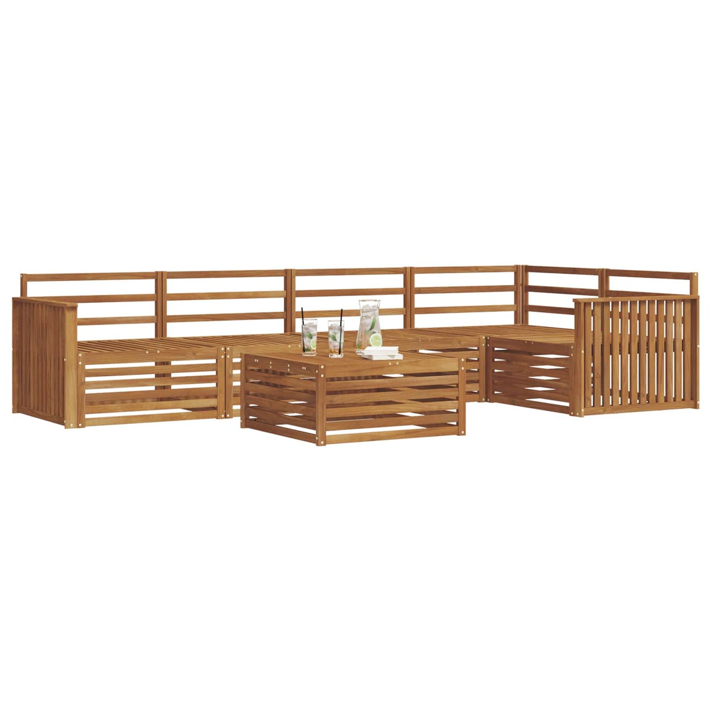 vidaXL Outdoor Sofa Set 6 pcs Natural