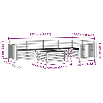 vidaXL Outdoor Sofa Set 6 pcs Natural