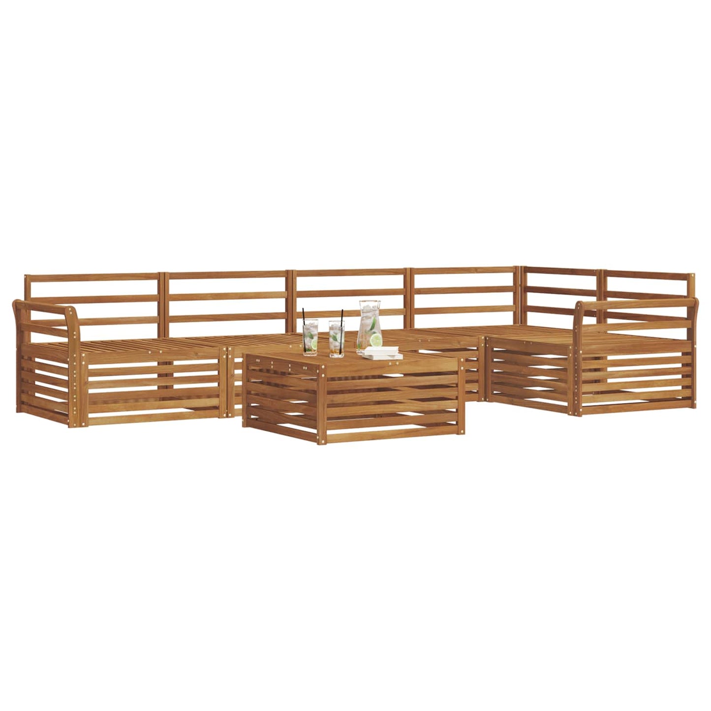 vidaXL Outdoor Sofa Set 6 pcs Natural