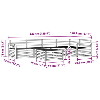 vidaXL Outdoor Sofa Set 6 pcs Natural