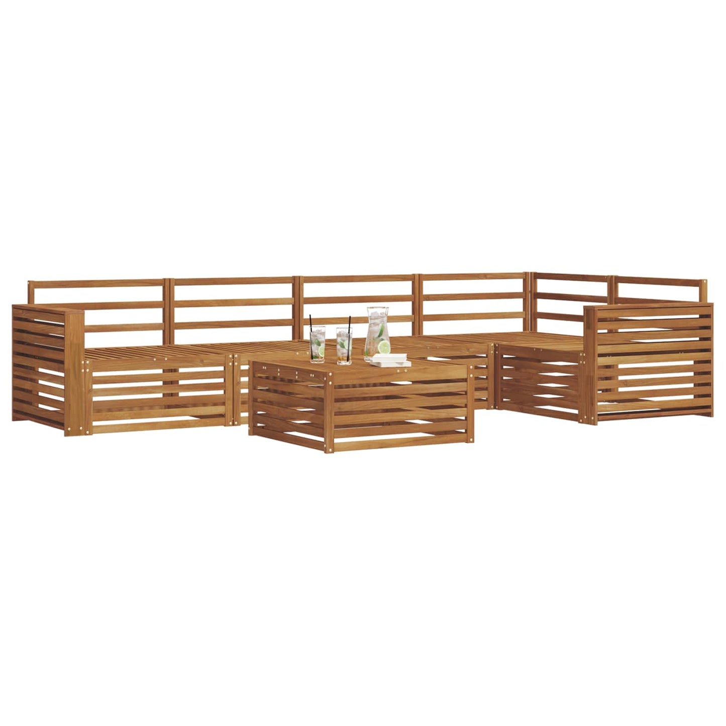 vidaXL Outdoor Sofa Set 6 pcs Natural