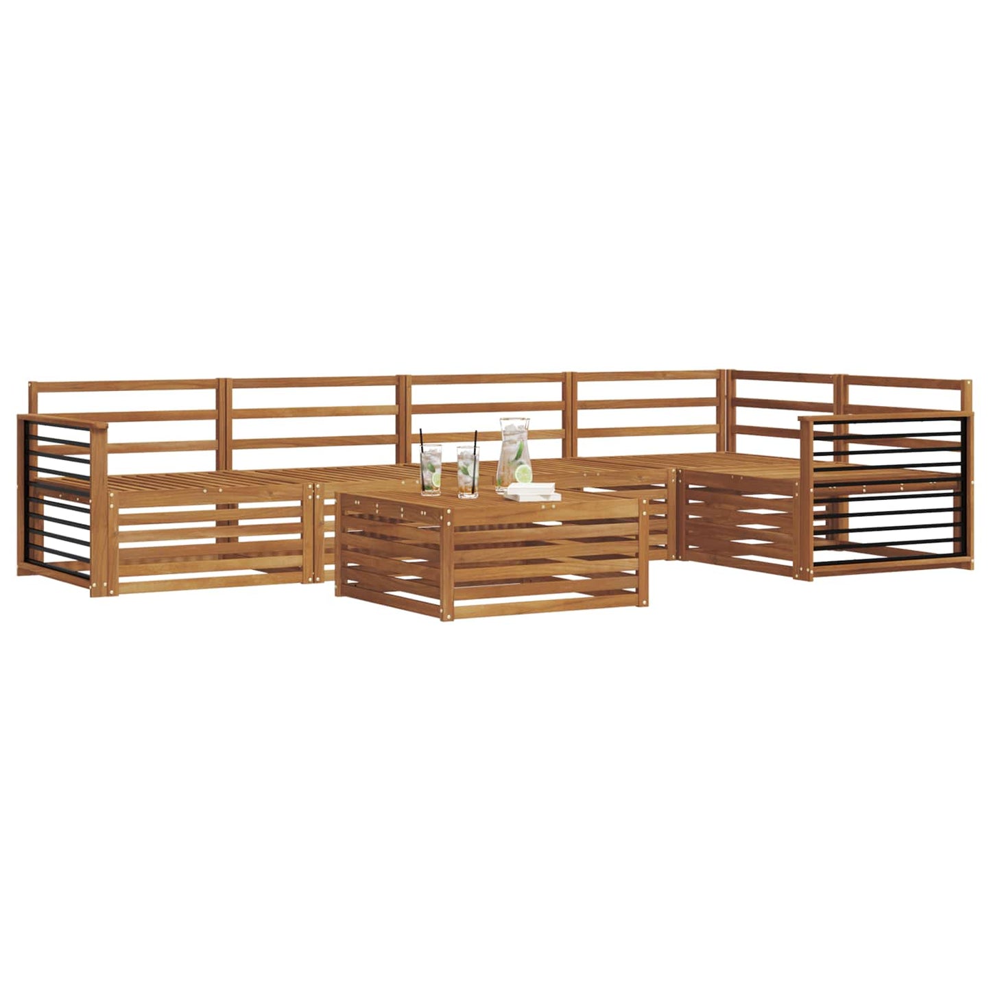 vidaXL Outdoor Sofa Set 6 pcs Natural