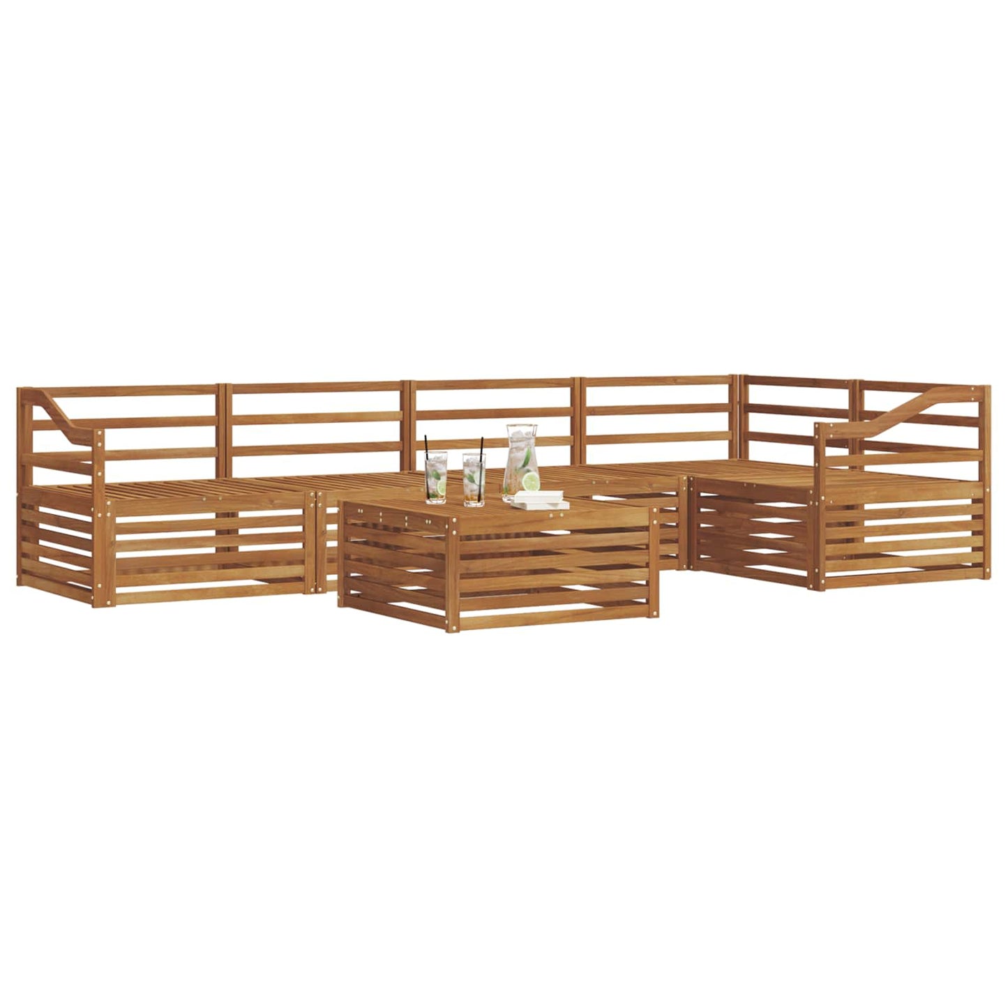 vidaXL Outdoor Sofa Set 6 pcs Natural