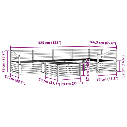 vidaXL Outdoor Sofa Set 6 pcs Natural