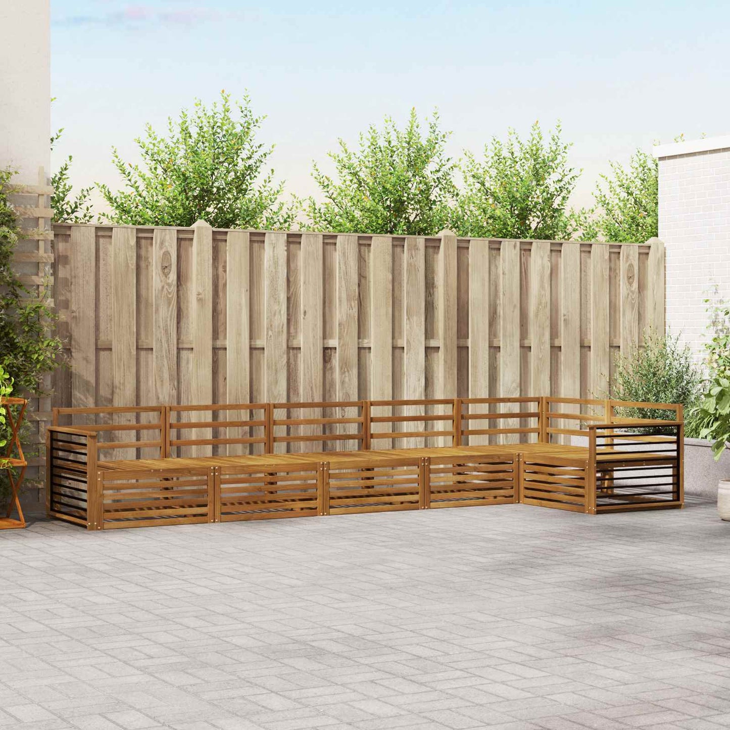 vidaXL Outdoor Sofa Set 6 pcs Natural Solid Acacia Wood