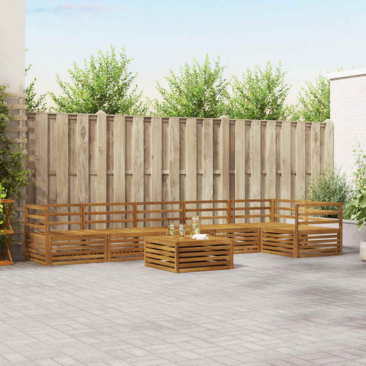 vidaXL Outdoor Sofa Set 7 pcs Natural