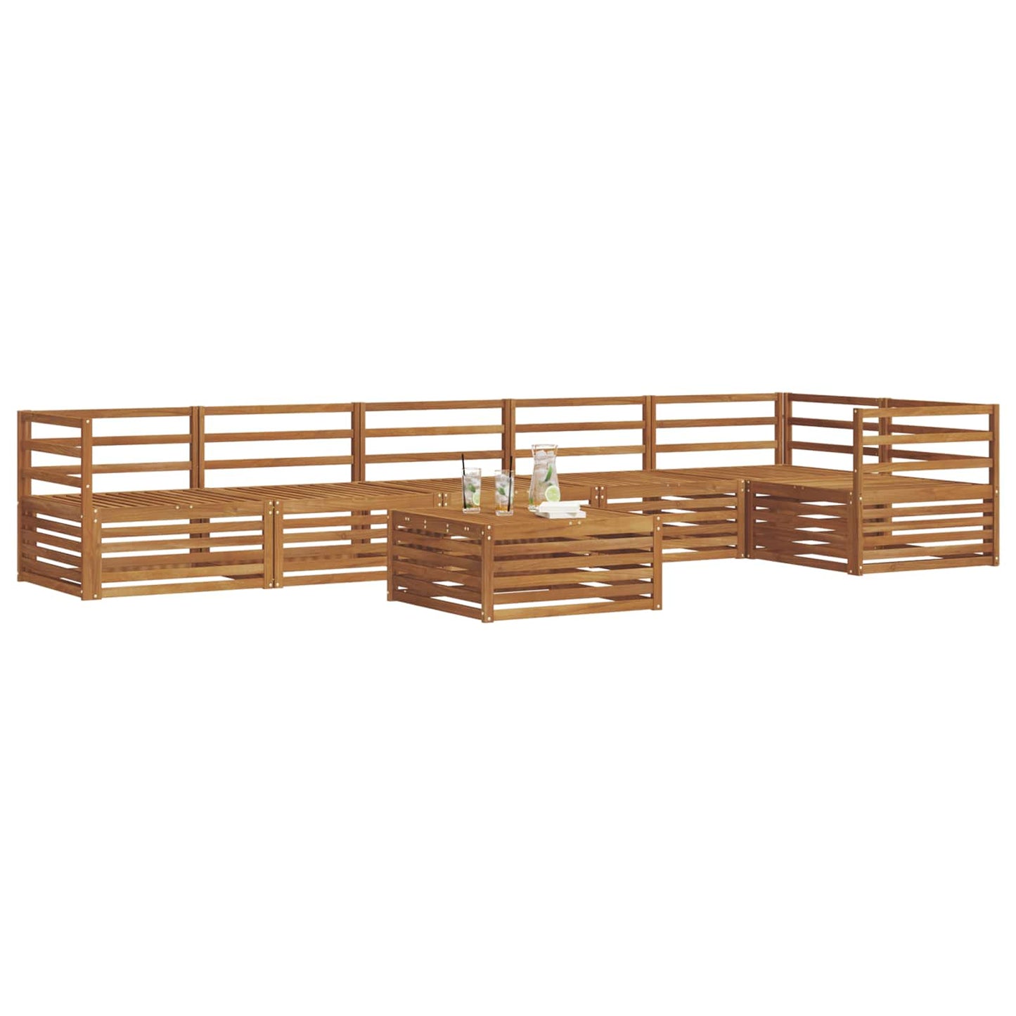 vidaXL Outdoor Sofa Set 7 pcs Natural