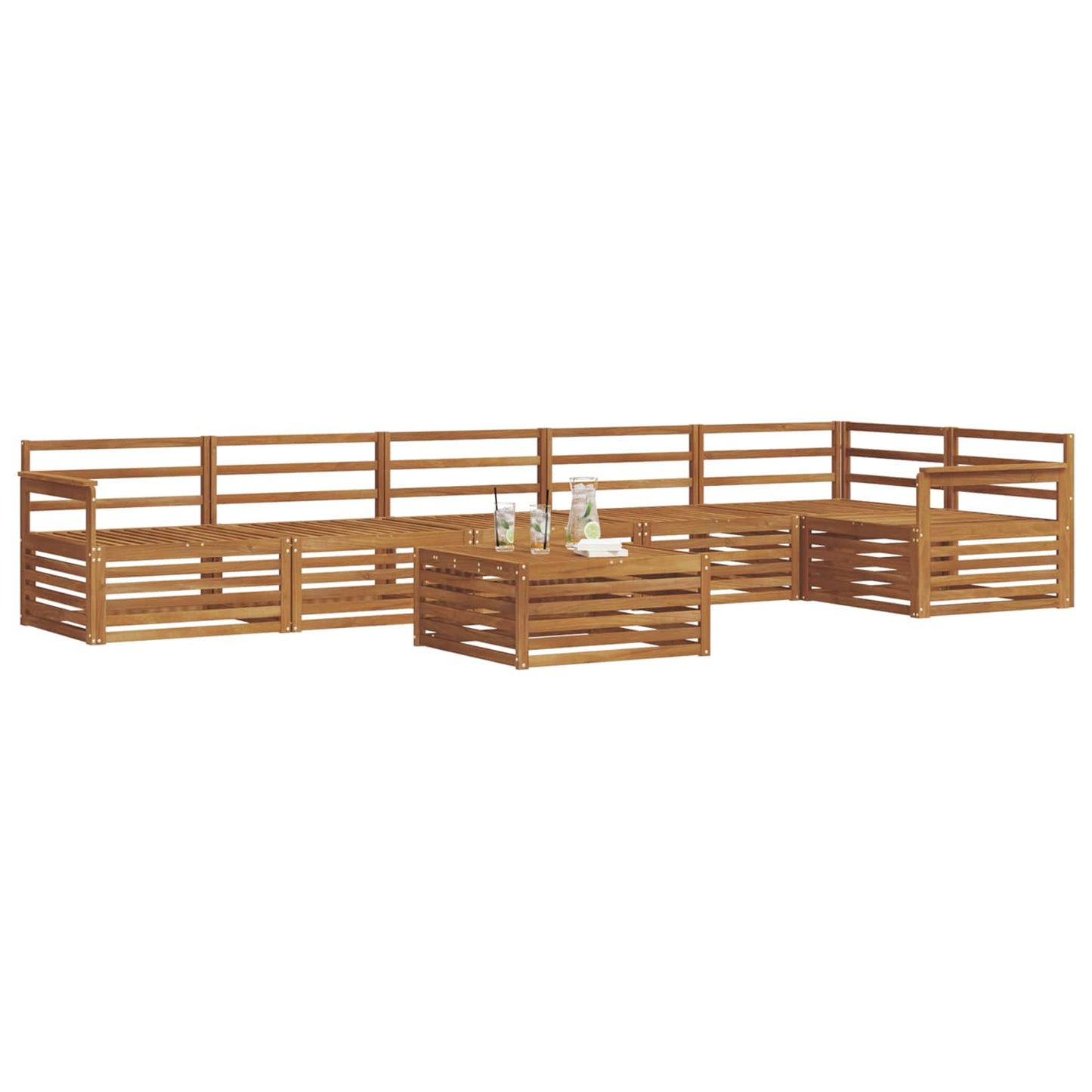 vidaXL Outdoor Sofa Set 7 pcs Natural