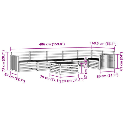 vidaXL Outdoor Sofa Set 7 pcs Natural