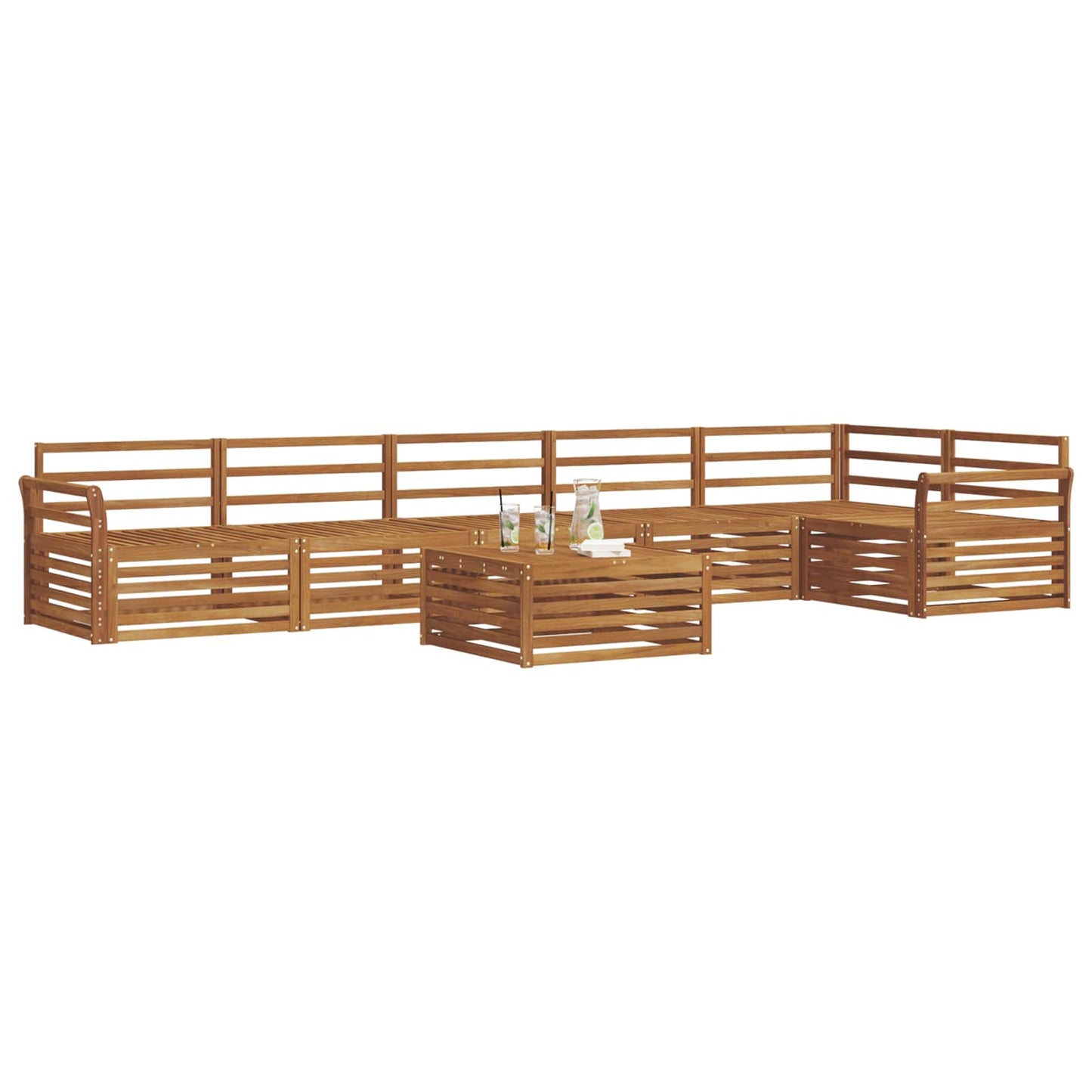 vidaXL Outdoor Sofa Set 7 pcs Natural