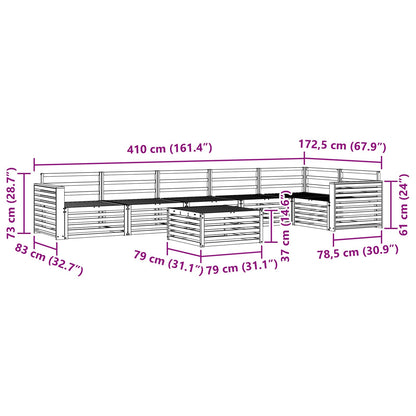 vidaXL Outdoor Sofa Set 7 pcs Natural
