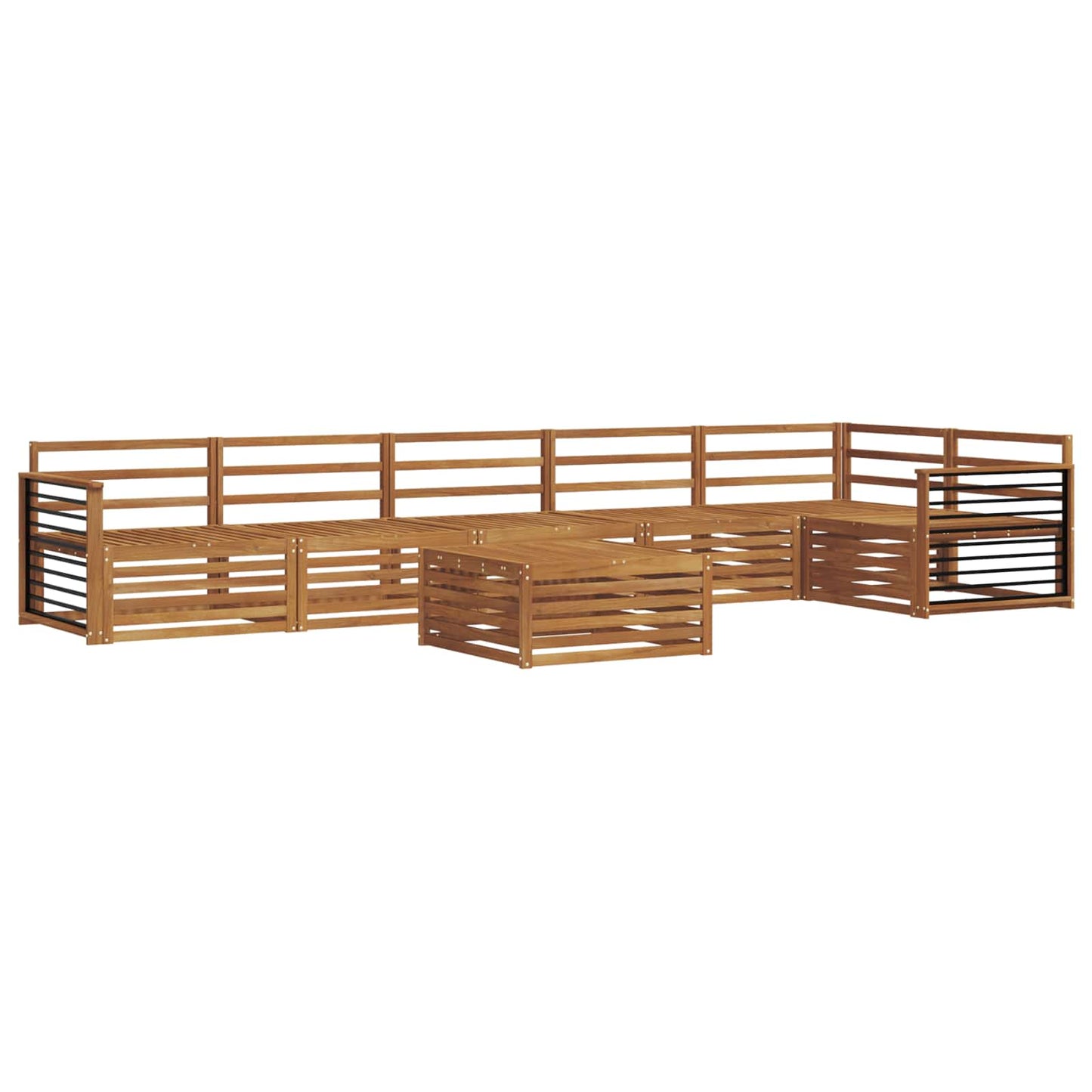 vidaXL Outdoor Sofa Set 7 pcs Natural Solid Acacia Wood