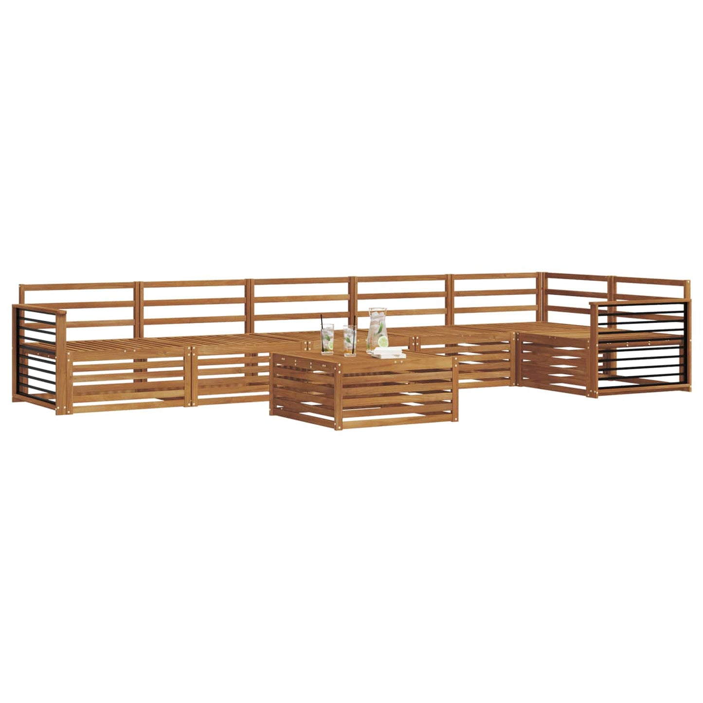 vidaXL Outdoor Sofa Set 7 pcs Natural Solid Acacia Wood