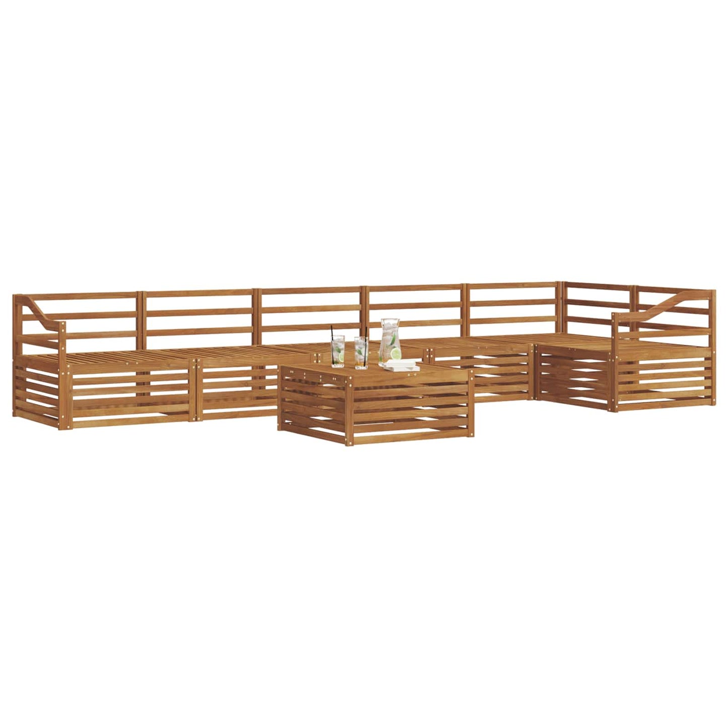 vidaXL Outdoor Sofa Set 7 pcs Natural