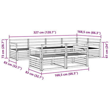 vidaXL Outdoor Sofa Set 7 pcs Natural Solid Acacia Wood