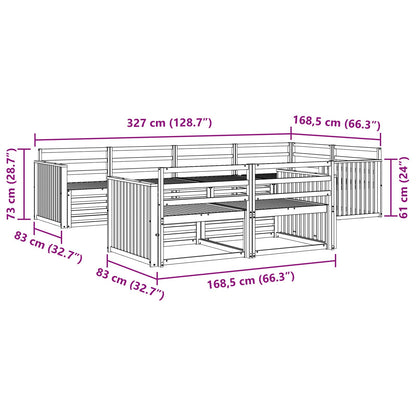 vidaXL Outdoor Sofa Set 7 pcs Natural Solid Acacia Wood