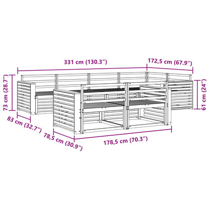 vidaXL Outdoor Sofa Set 7 pcs Natural Solid Acacia Wood
