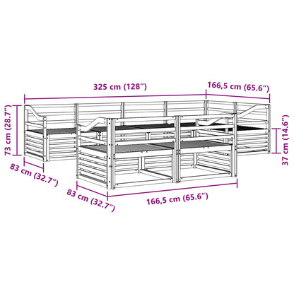 vidaXL Outdoor Sofa Set 7 pcs Natural Solid Acacia Wood