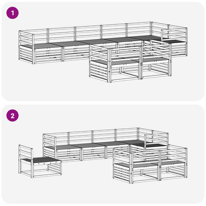 vidaXL Outdoor Sofa Set 8 pcs Natural Solid Acacia Wood