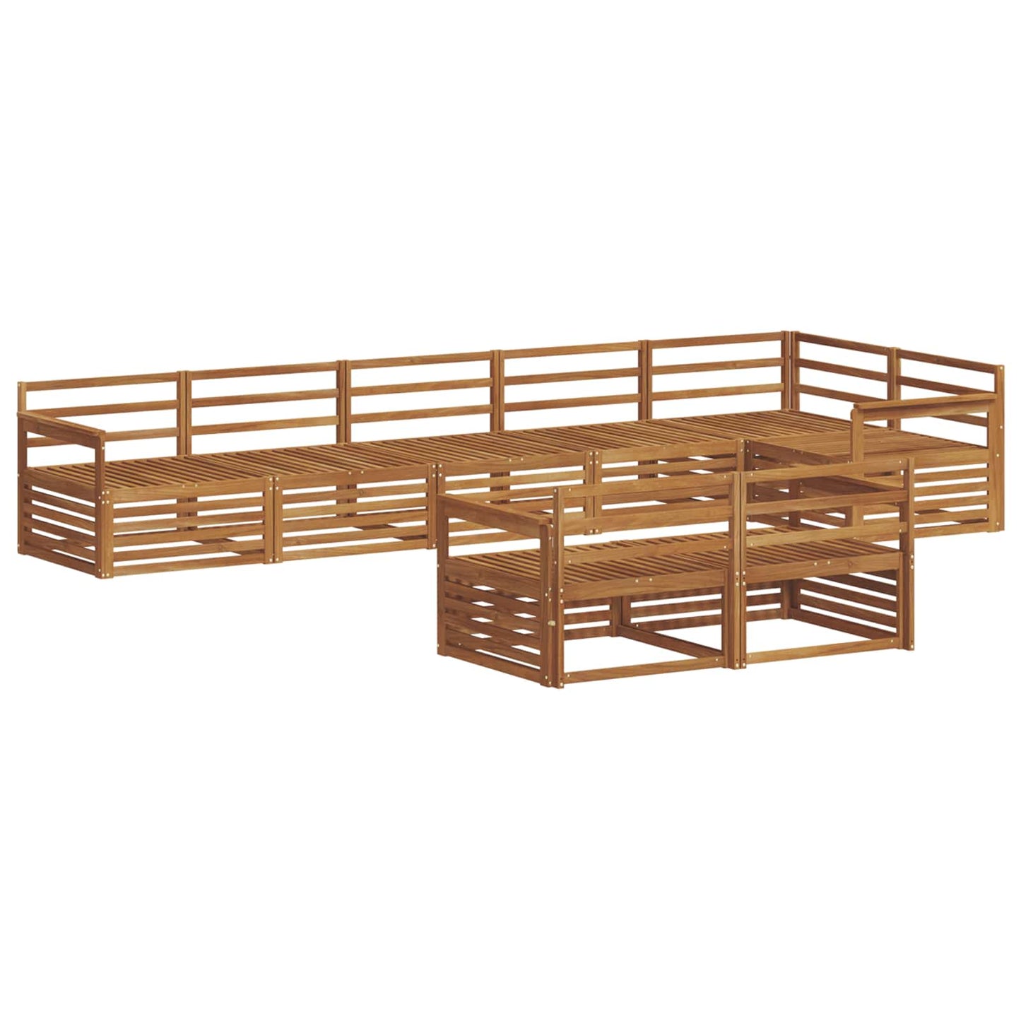 vidaXL Outdoor Sofa Set 8 pcs Natural Solid Acacia Wood