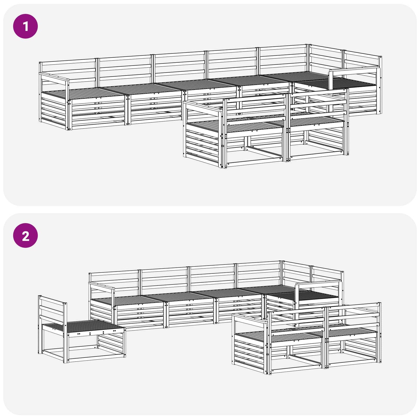vidaXL Outdoor Sofa Set 8 pcs Natural Solid Acacia Wood