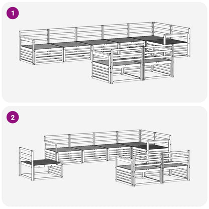 vidaXL Outdoor Sofa Set 8 pcs Natural Solid Acacia Wood
