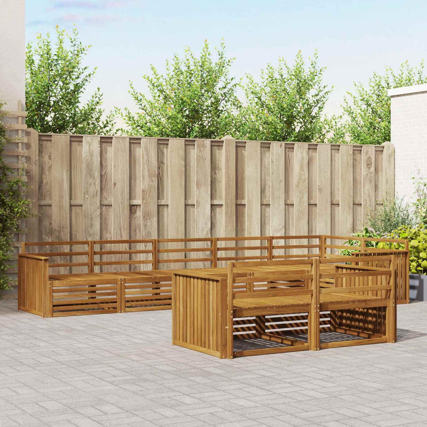 vidaXL Outdoor Sofa Set 8 pcs Natural Solid Acacia Wood