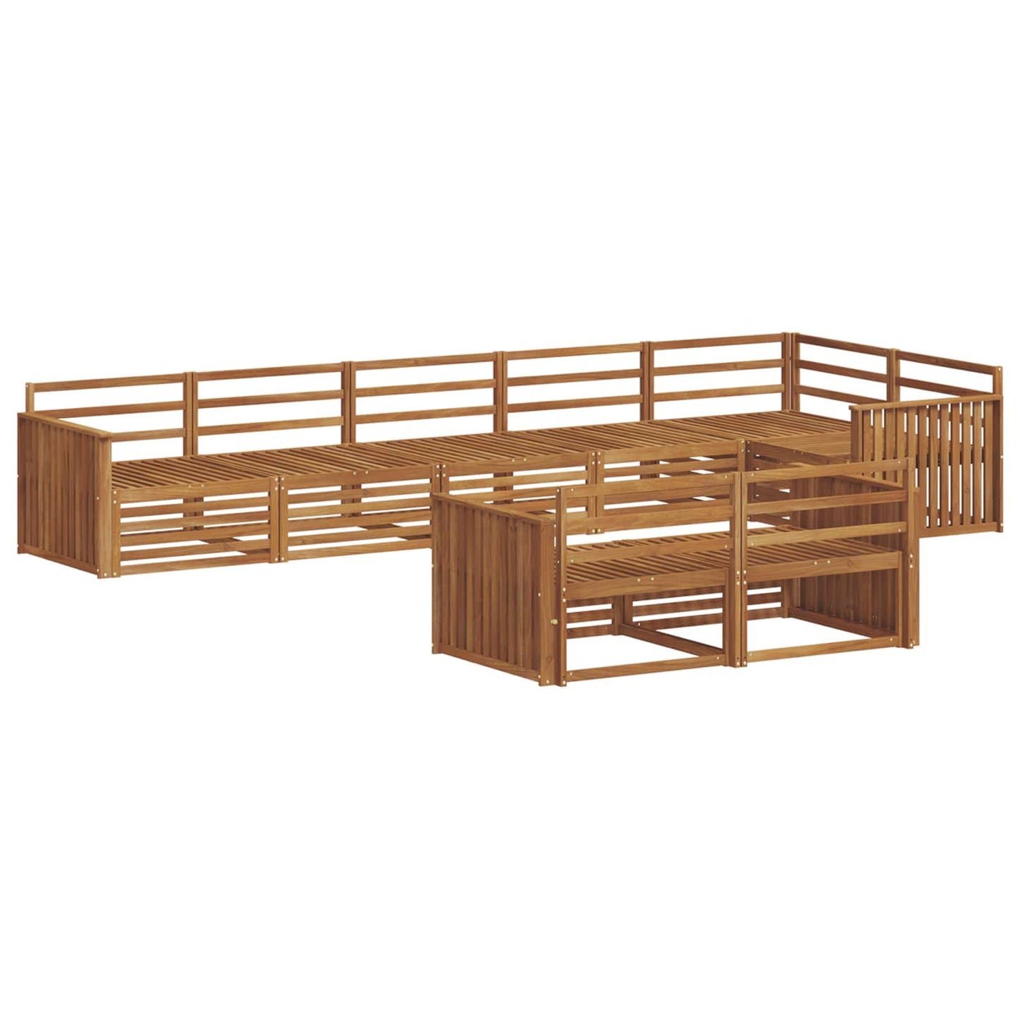 vidaXL Outdoor Sofa Set 8 pcs Natural Solid Acacia Wood
