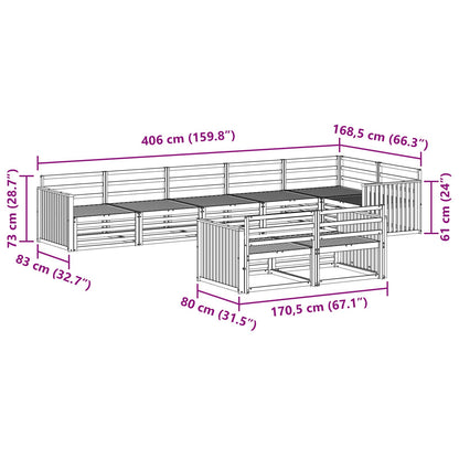vidaXL Outdoor Sofa Set 8 pcs Natural Solid Acacia Wood